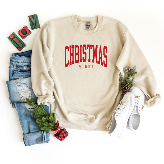 Christmas Vibes Varsity | Sweatshirt