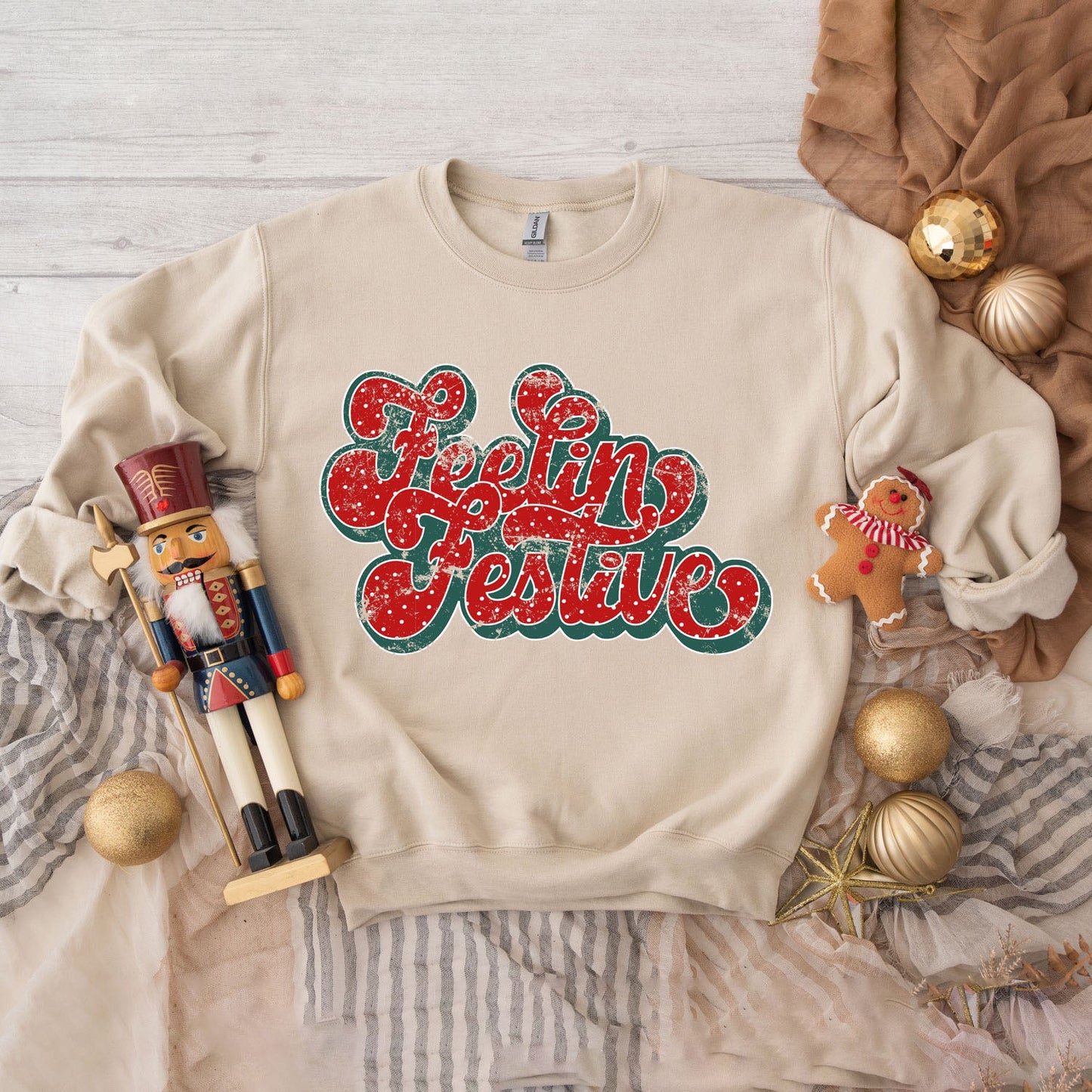 Distressed Feelin' Festive | Sweatshirt