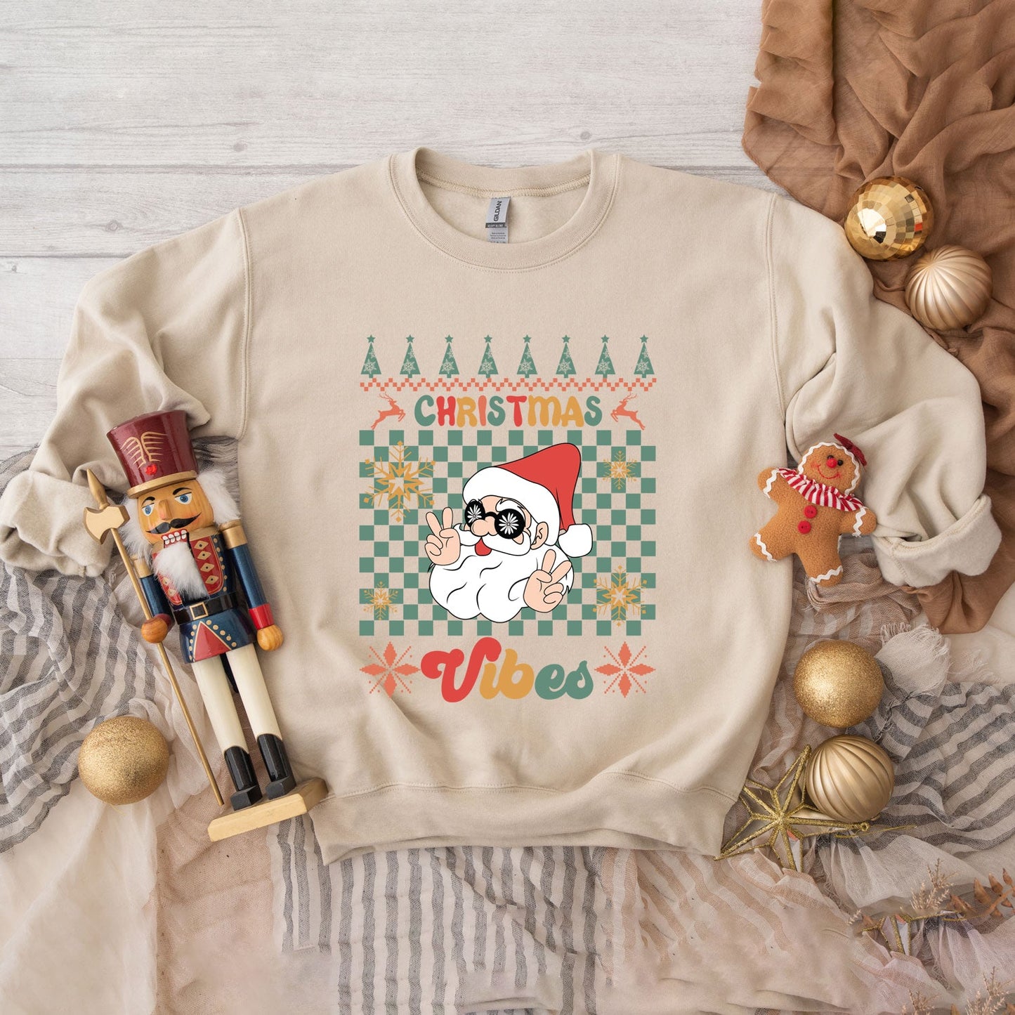 Christmas Vibes Peace Sign | Sweatshirt