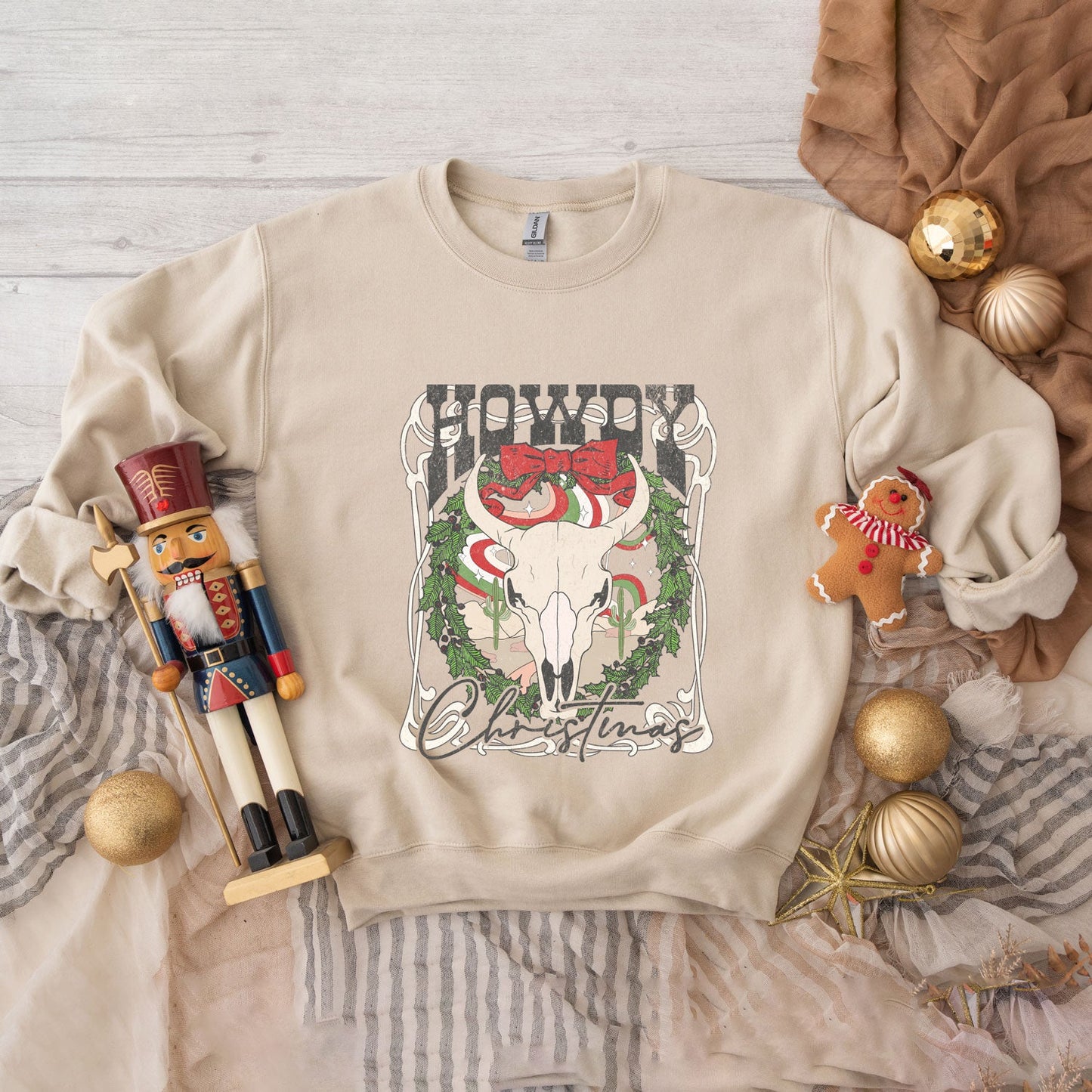 Howdy Christmas Bull | Sweatshirt