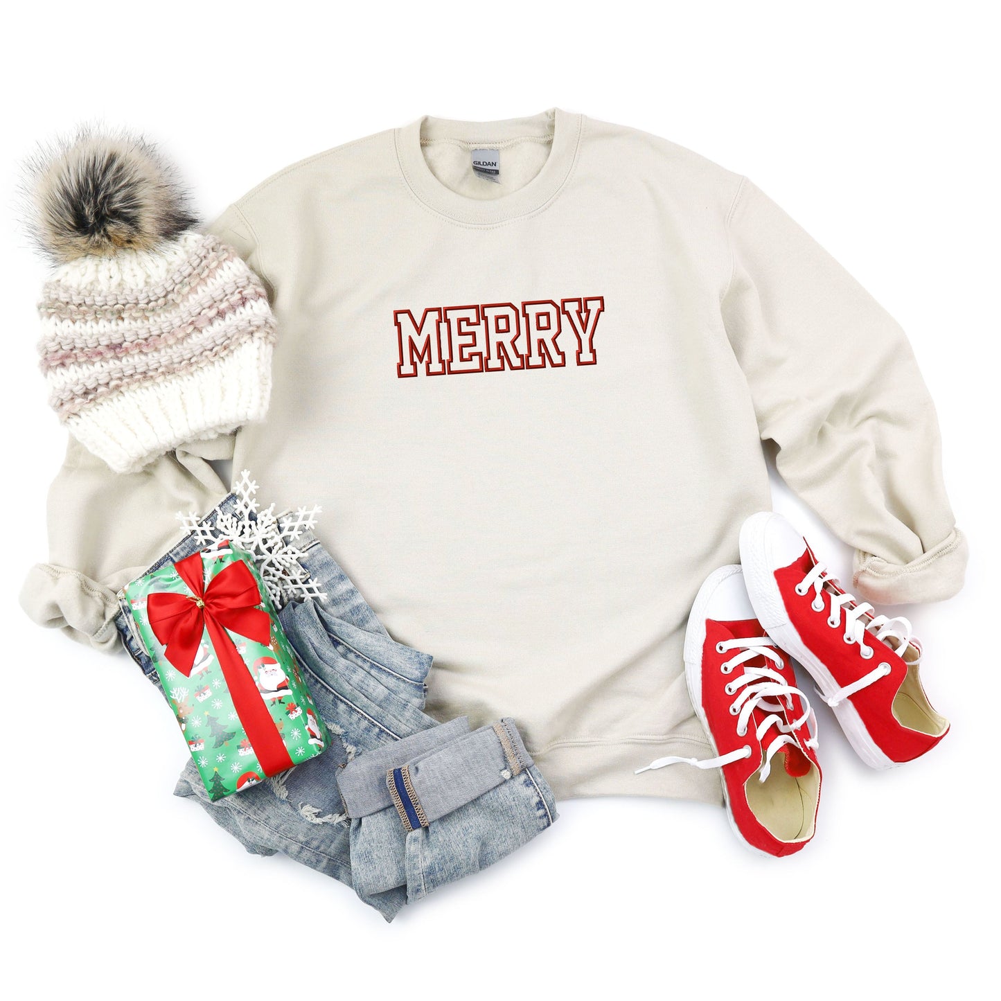 Embroidered Merry | Sweatshirt
