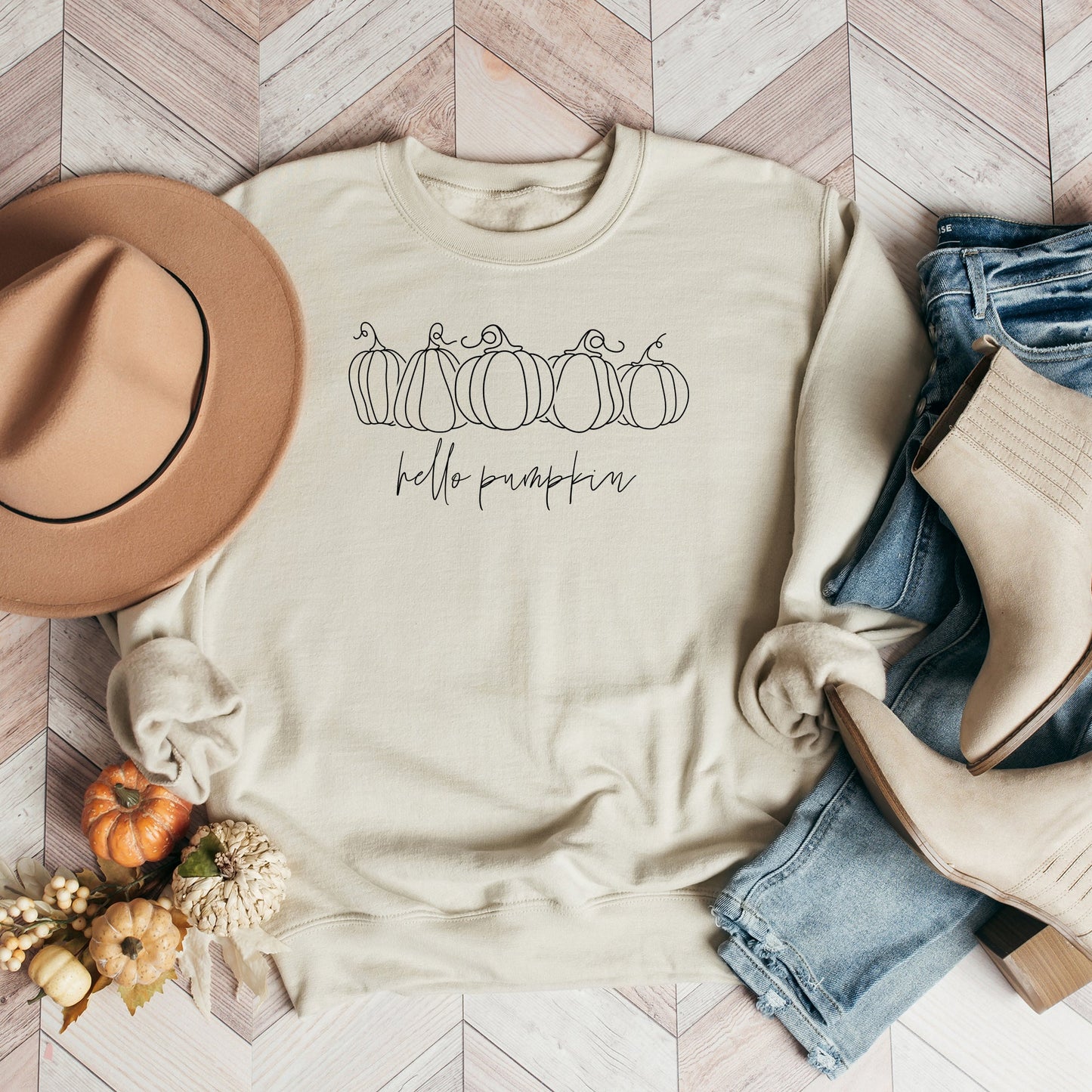 Hand Drawn Hello Pumpkin | Sweatshirt