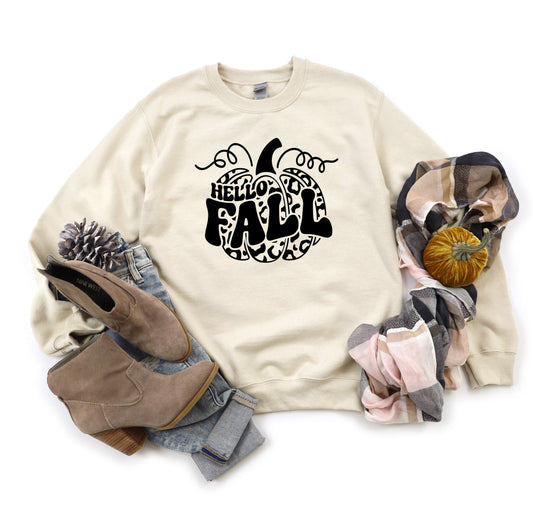 Hello Fall Leopard Pumpkin | Sweatshirt