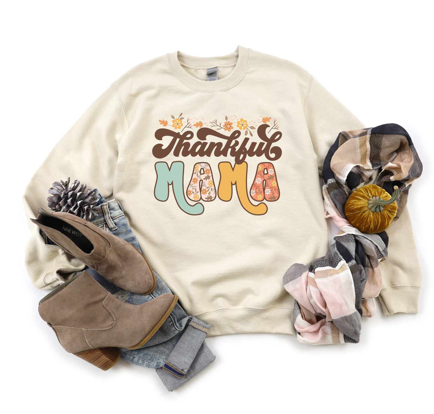 Thankful Mama Floral | Sweatshirt