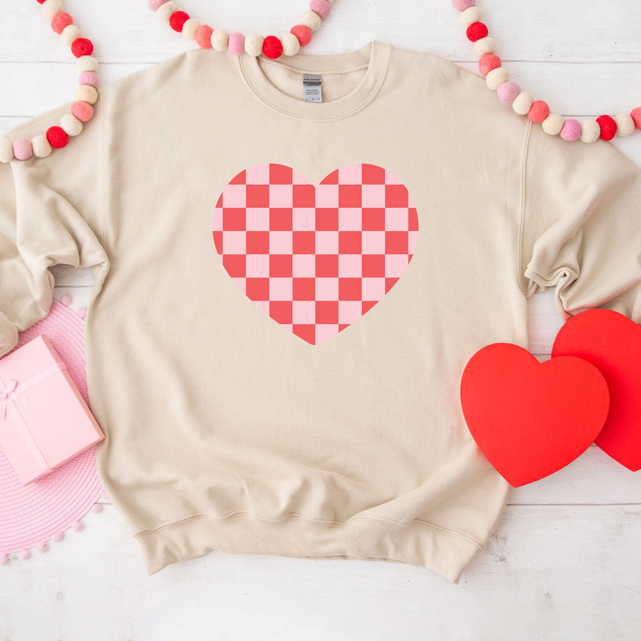 Valentines Checkered Heart | Sweatshirt