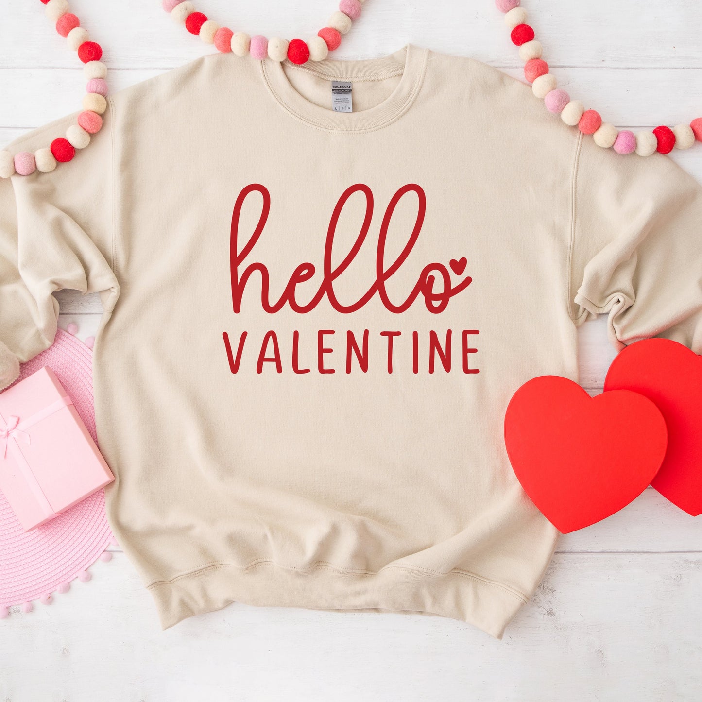 Hello Valentine Cursive | Sweatshirt