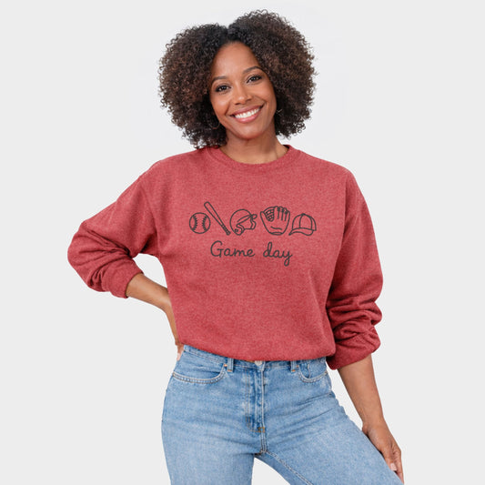 EMB1908B_F-SWT Heather Red