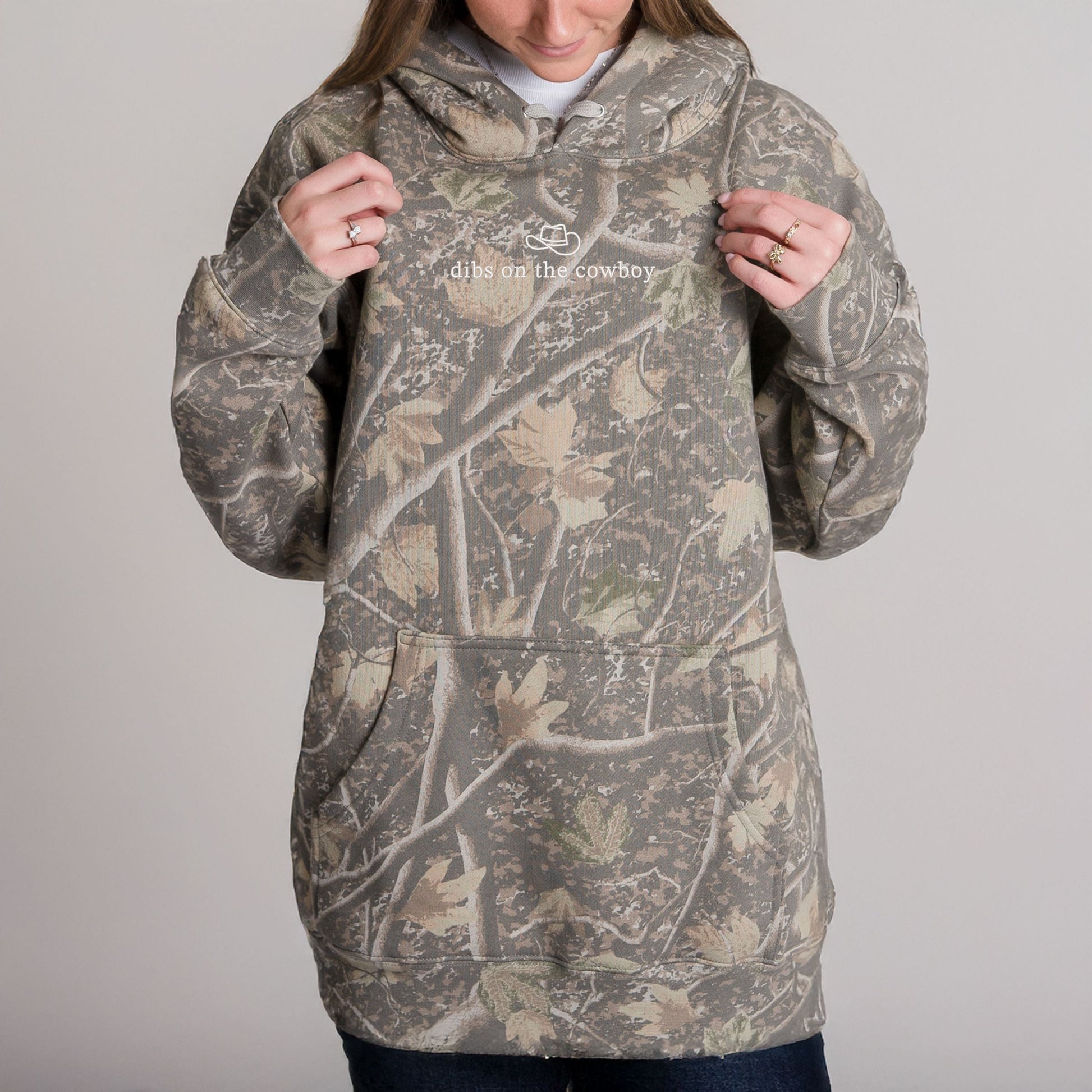 Embroidered Dibs On The Cowboy - Camo Hoodie