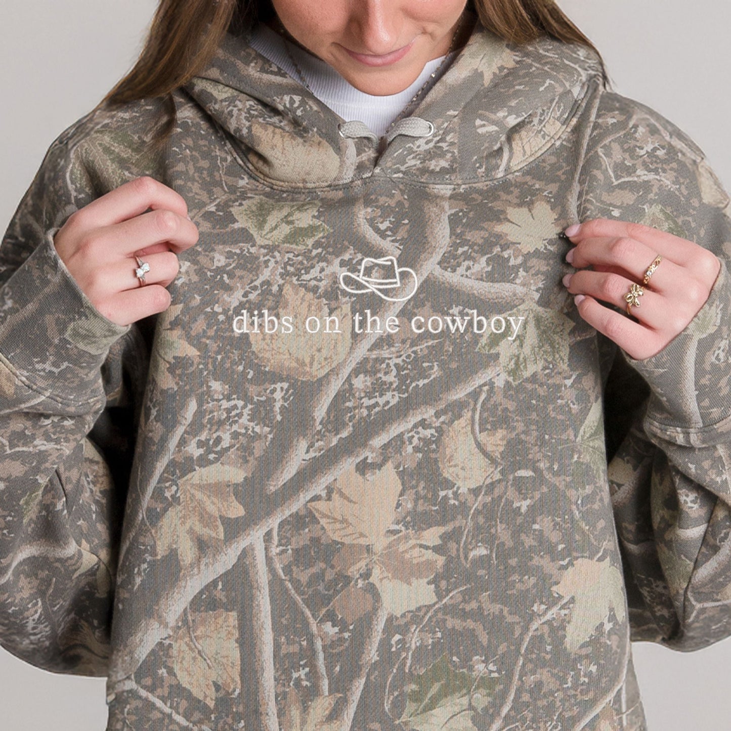Embroidered Dibs On The Cowboy - Camo Hoodie