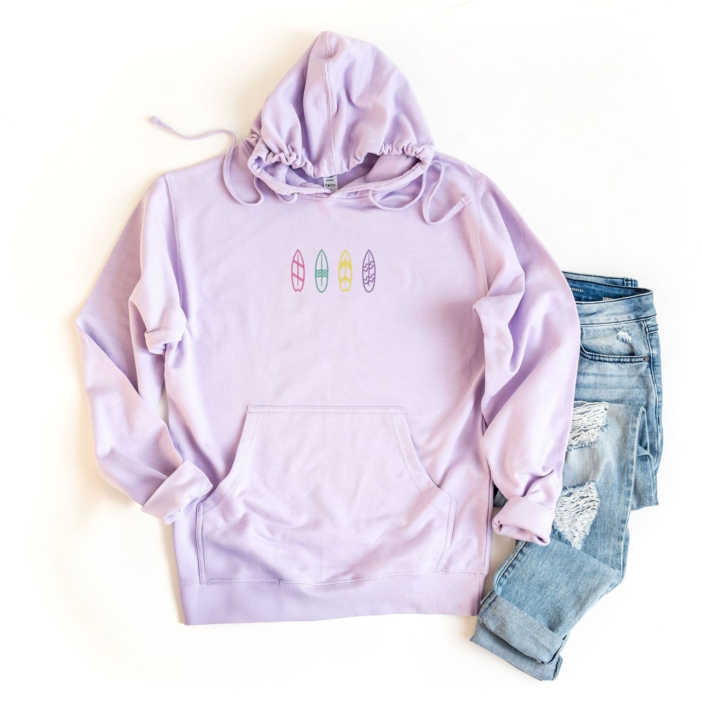 Embroidered Surf Boards - Women's Graphic Hoodie