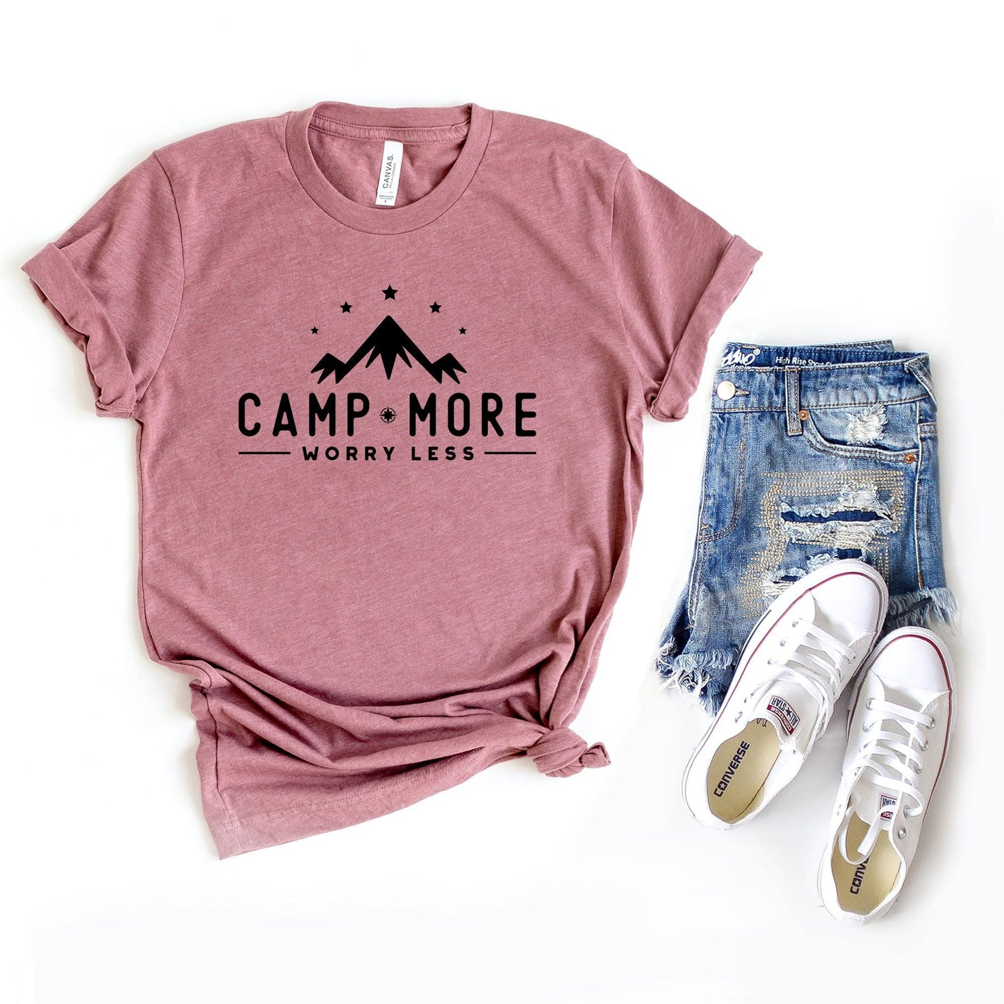 Camp More Worry Less Mountains | Short Sleeve Graphic Tee