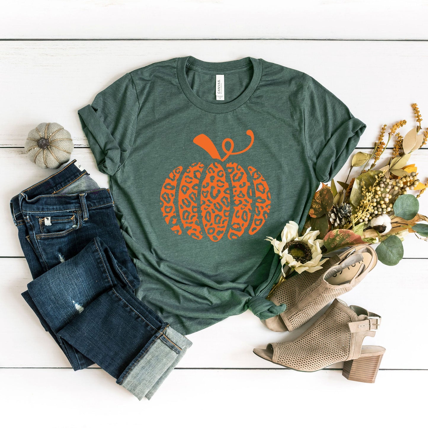 Orange Leopard Pumpkin | Short Sleeve Graphic Tee
