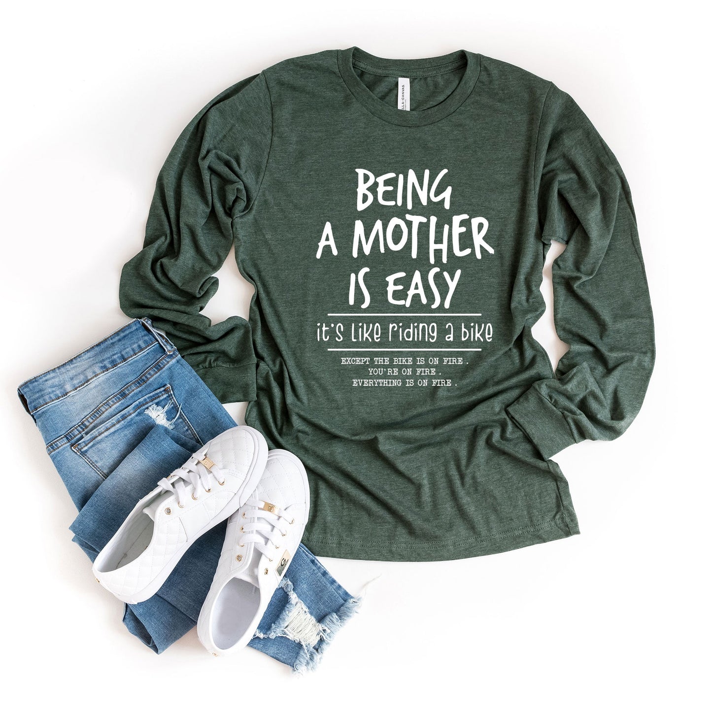 Being A Mother Is Easy | Long Sleeve Crew Neck