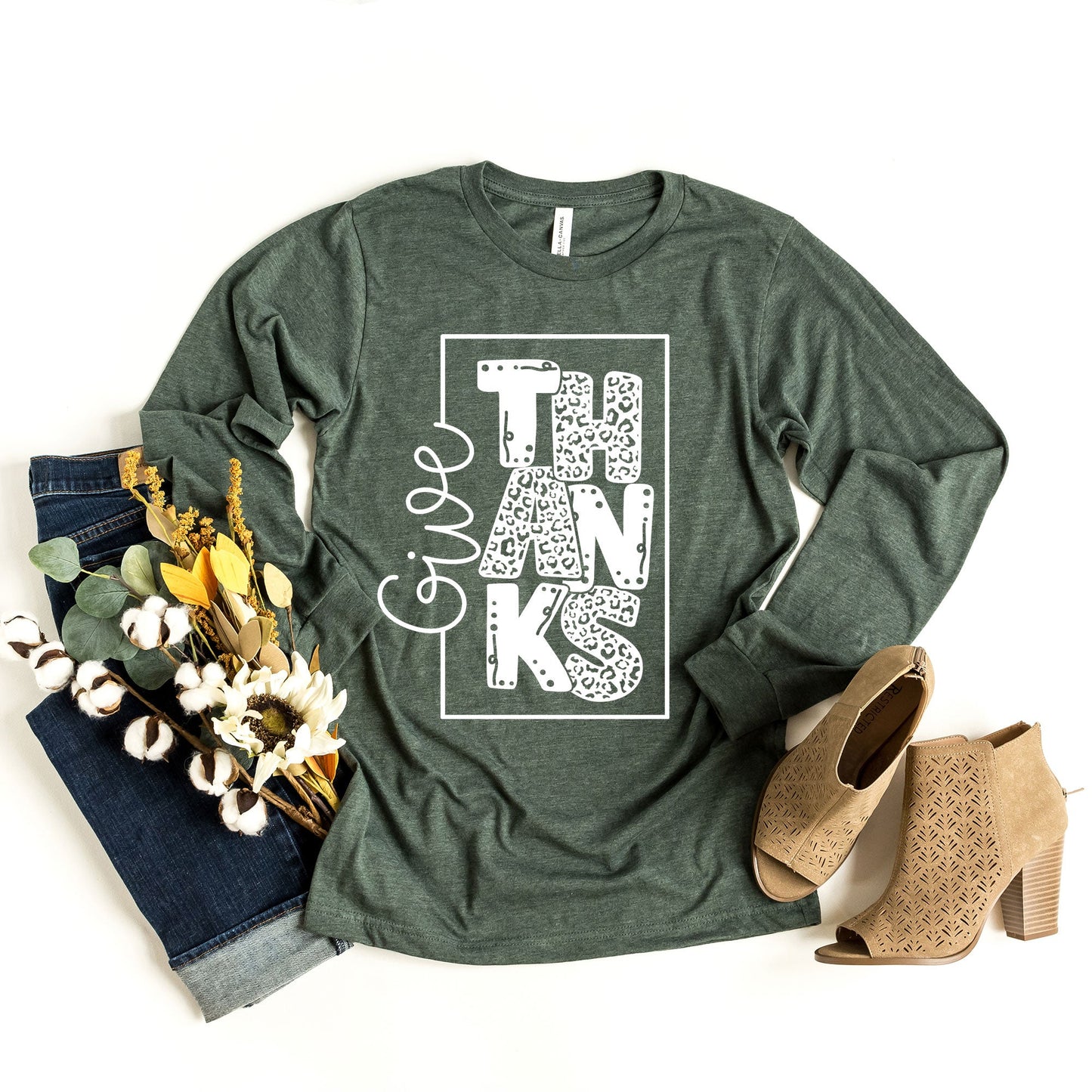 Give Thanks Square | Long Sleeve Crew Neck