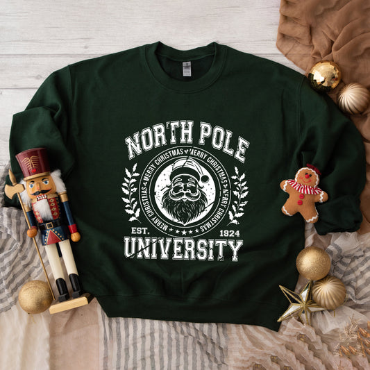 North Pole University Distressed | Sweatshirt