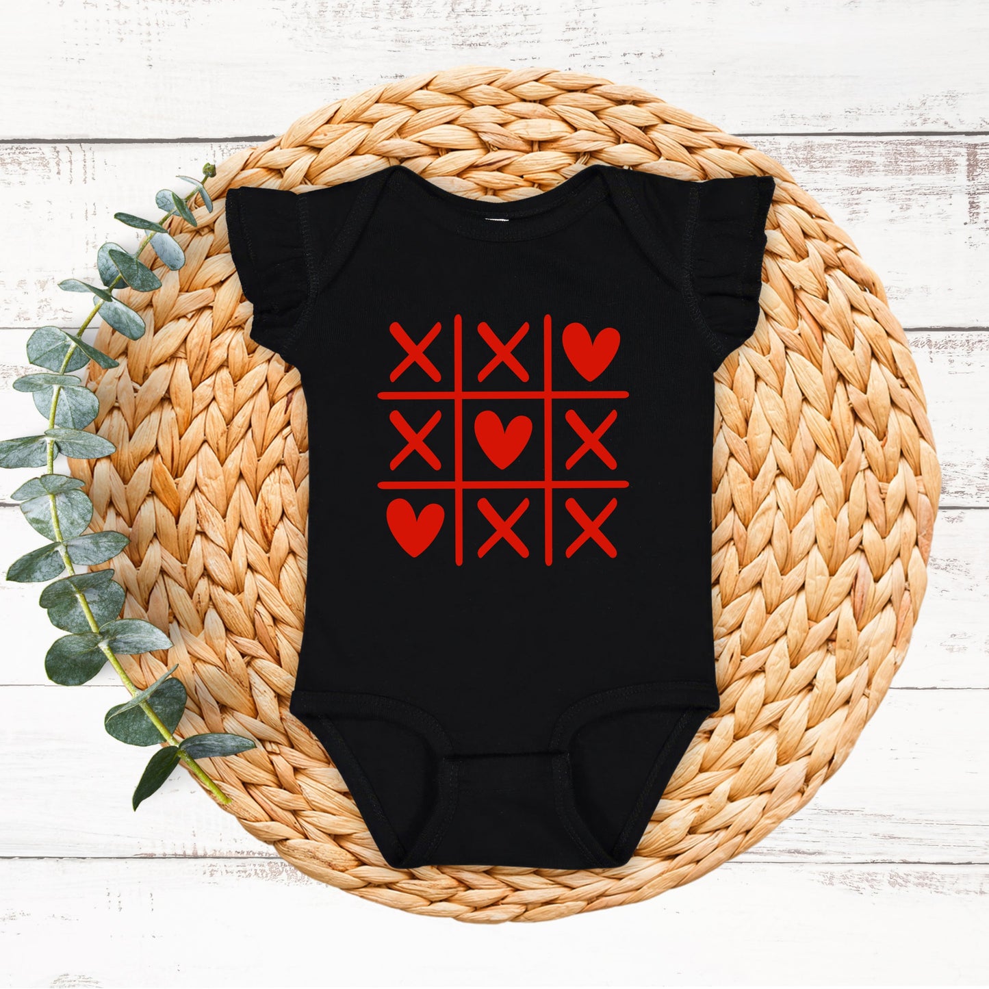 Tic Tac Heart | Baby Graphic Flutter Sleeve Bodysuit