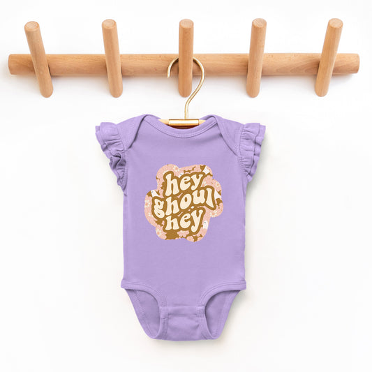 Hey Ghoul Hey Colorful | Baby Graphic Flutter Sleeve Bodysuit