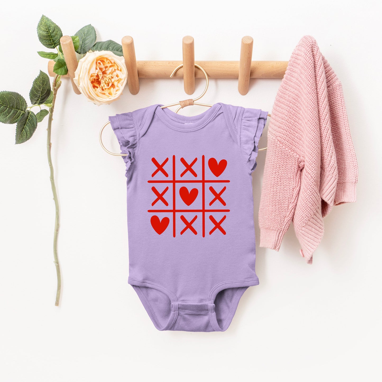 Tic Tac Heart | Baby Graphic Flutter Sleeve Bodysuit
