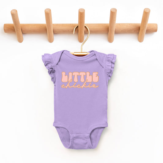 Little Chickie | Baby Graphic Flutter Sleeve Bodysuit
