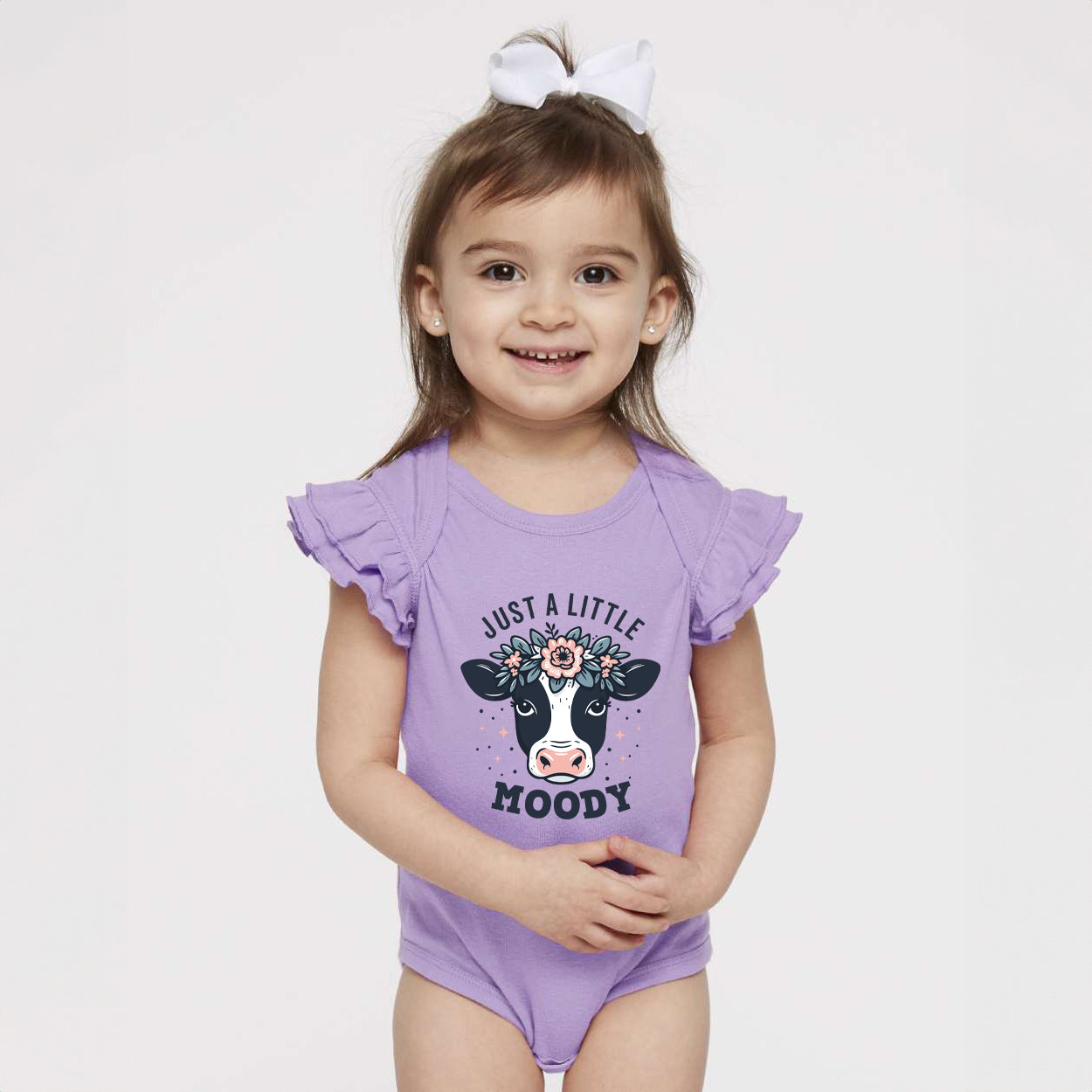 A Little Moody | Baby Graphic Flutter Sleeve Bodysuit