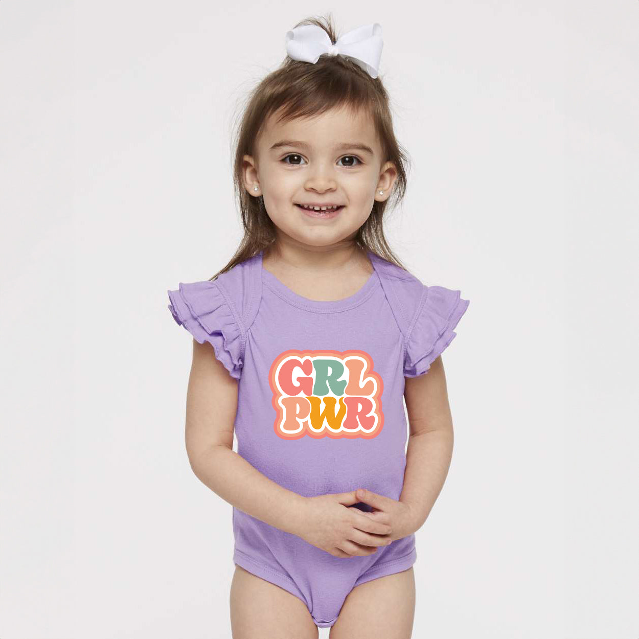 Girl Power Retro | Baby Graphic Flutter Sleeve Bodysuit