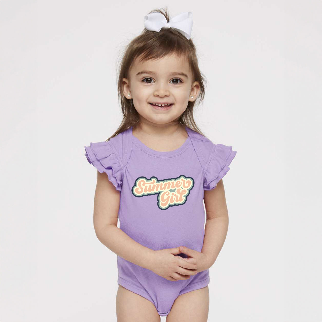 Summer Girl Retro | Baby Graphic Flutter Sleeve Bodysuit