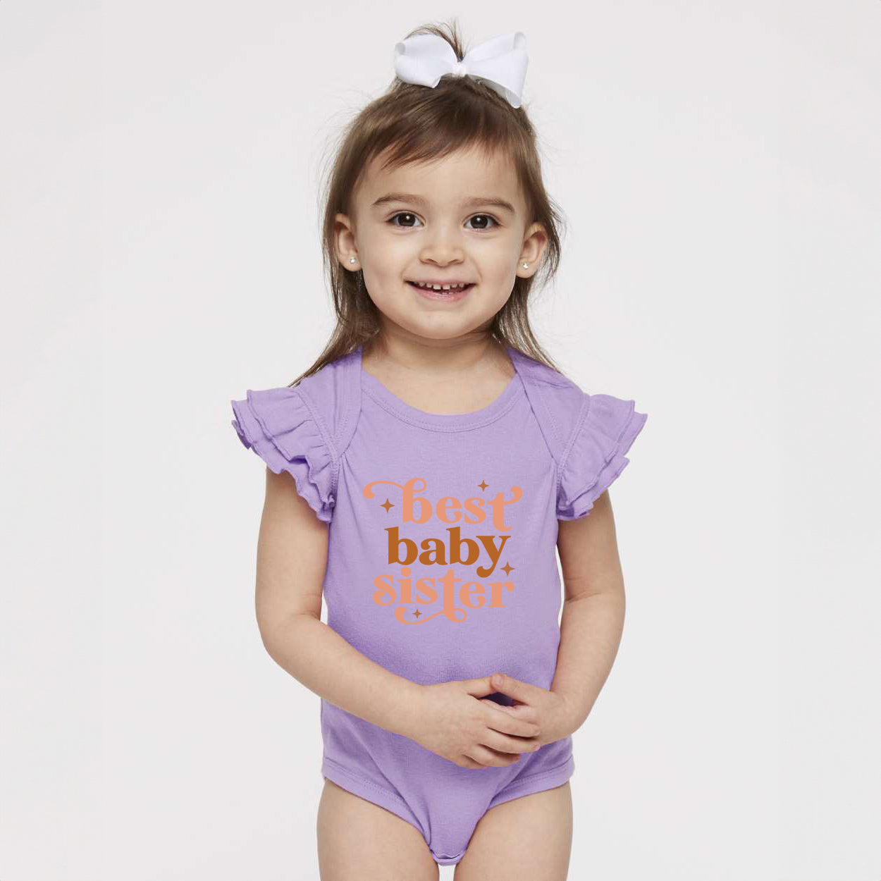 Best Baby Sister | Baby Graphic Flutter Sleeve Bodysuit