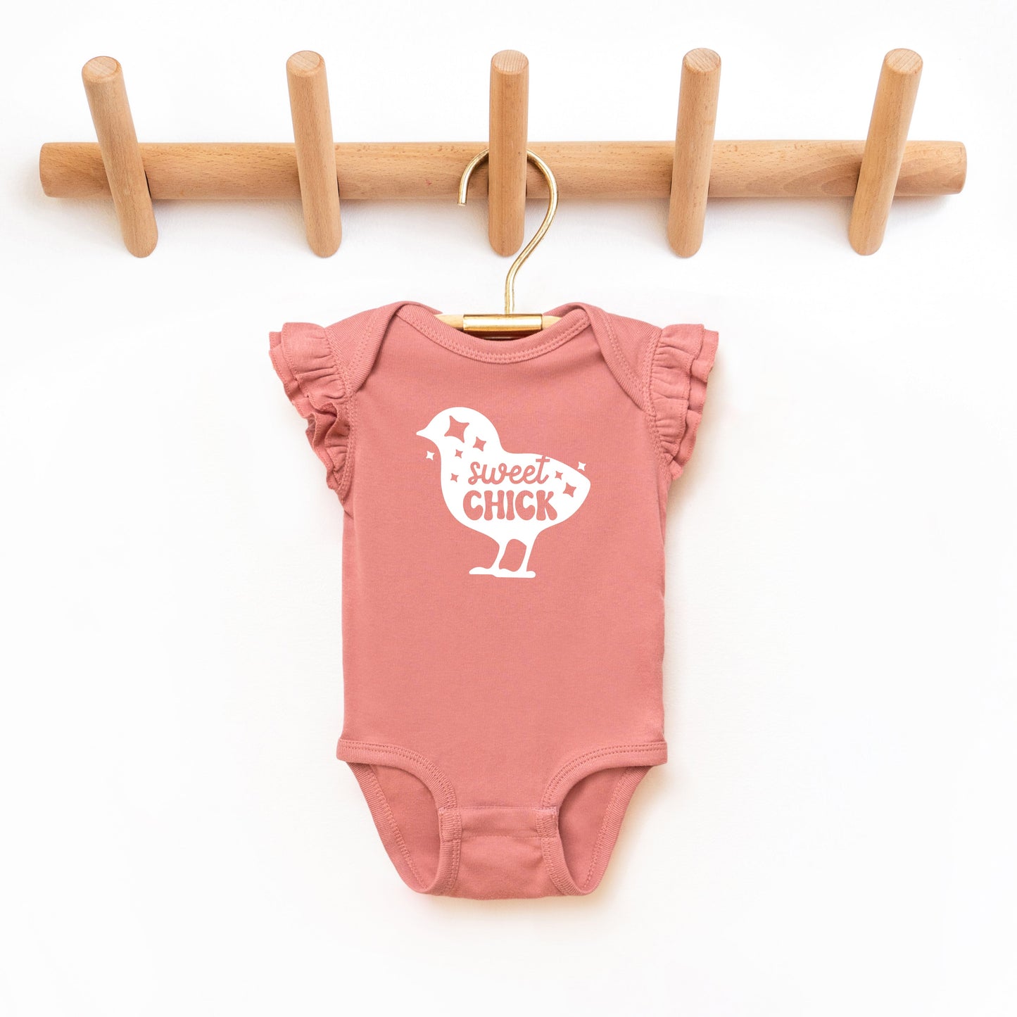 Sweet Chick Chick | Baby Graphic Flutter Sleeve Bodysuit