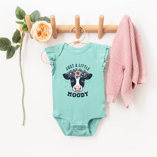 A Little Moody | Baby Graphic Flutter Sleeve Bodysuit
