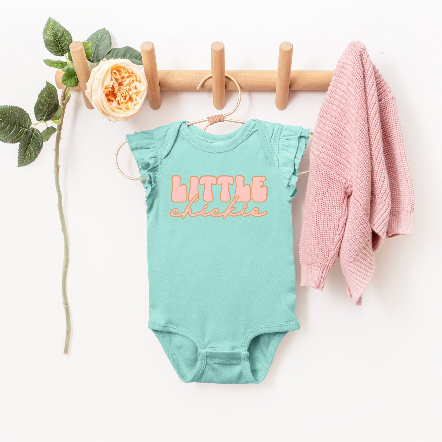 Little Chickie | Baby Graphic Flutter Sleeve Bodysuit