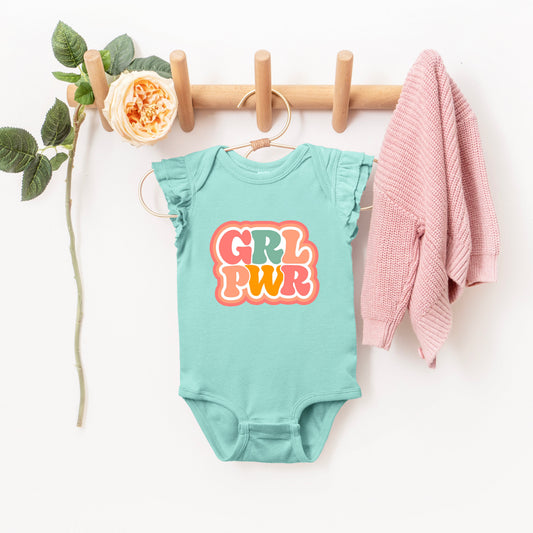 Girl Power Retro | Baby Graphic Flutter Sleeve Bodysuit