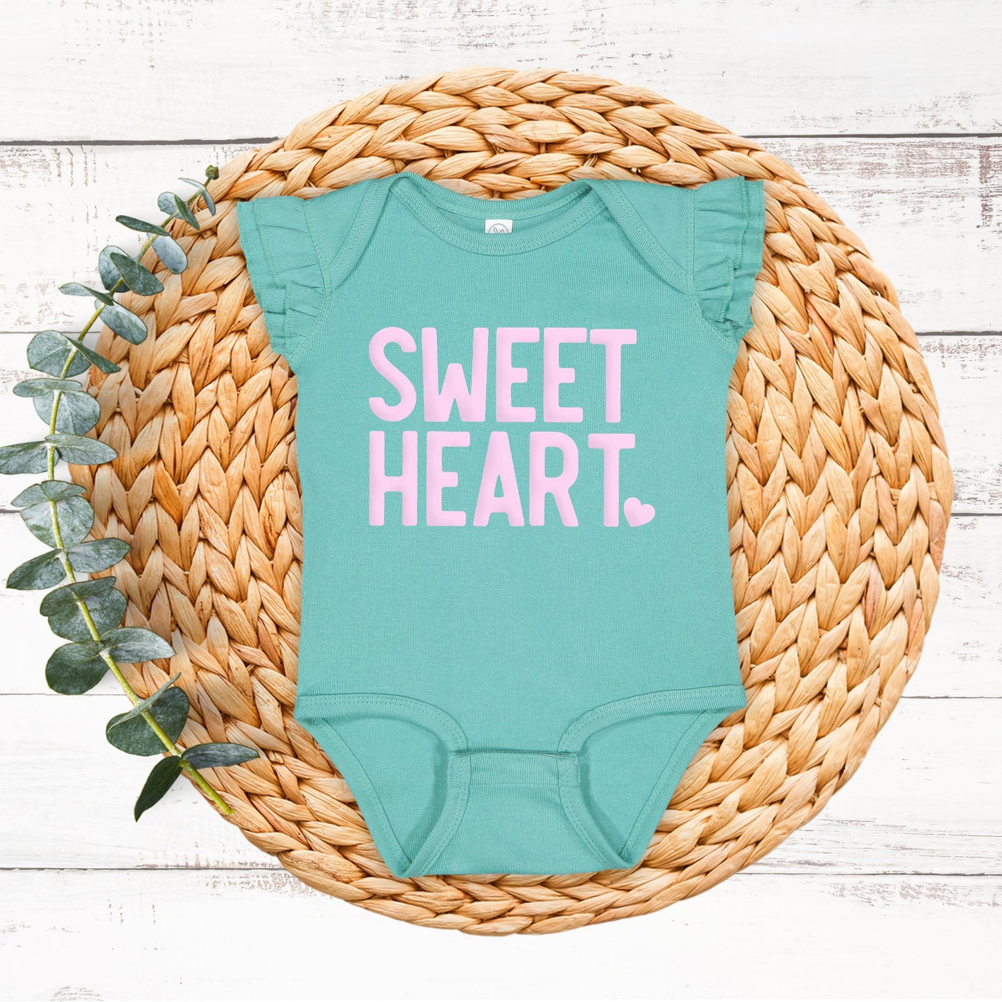 Sweetheart | Baby Graphic Flutter Sleeve Bodysuit