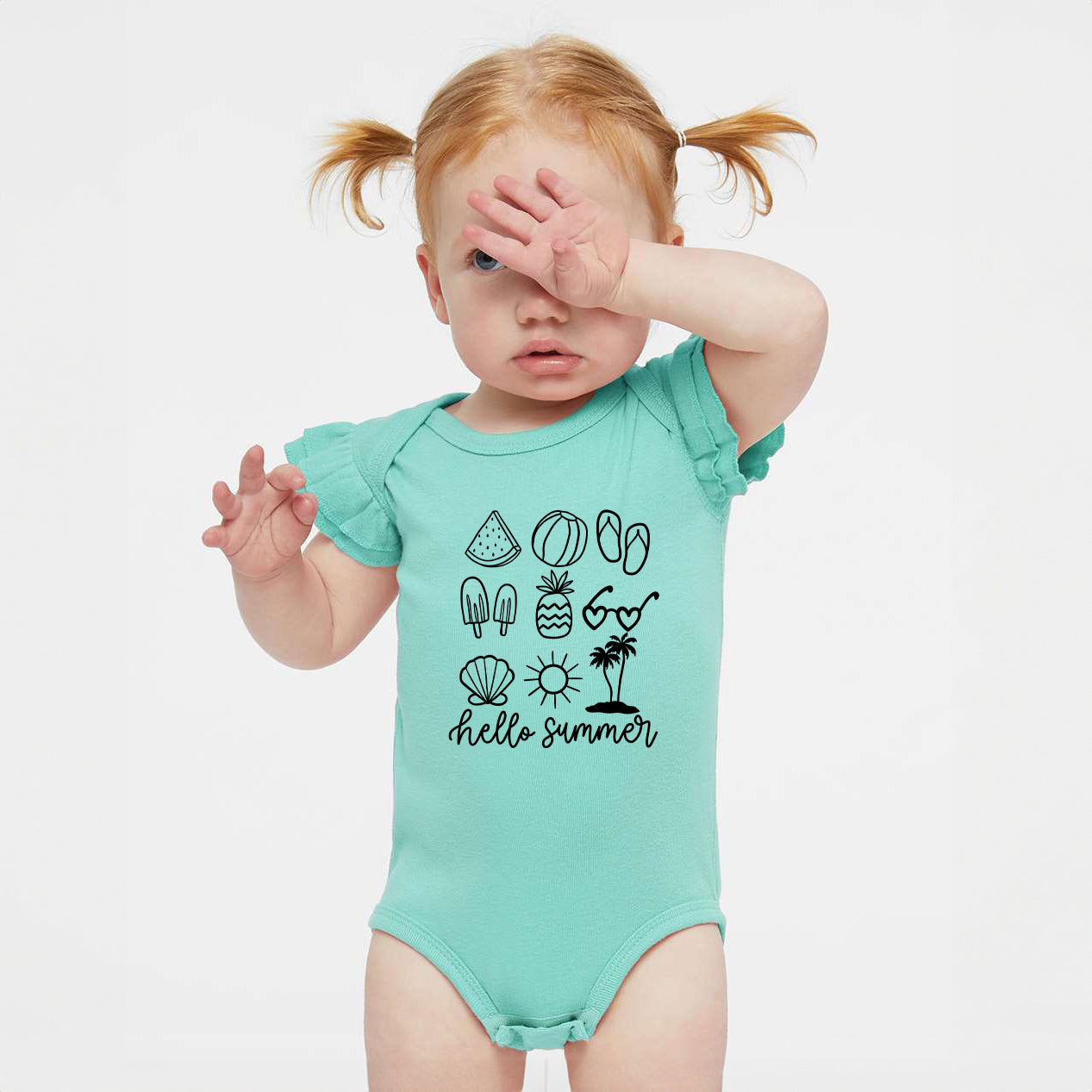 Hello Summer Chart | Baby Graphic Flutter Sleeve Bodysuit