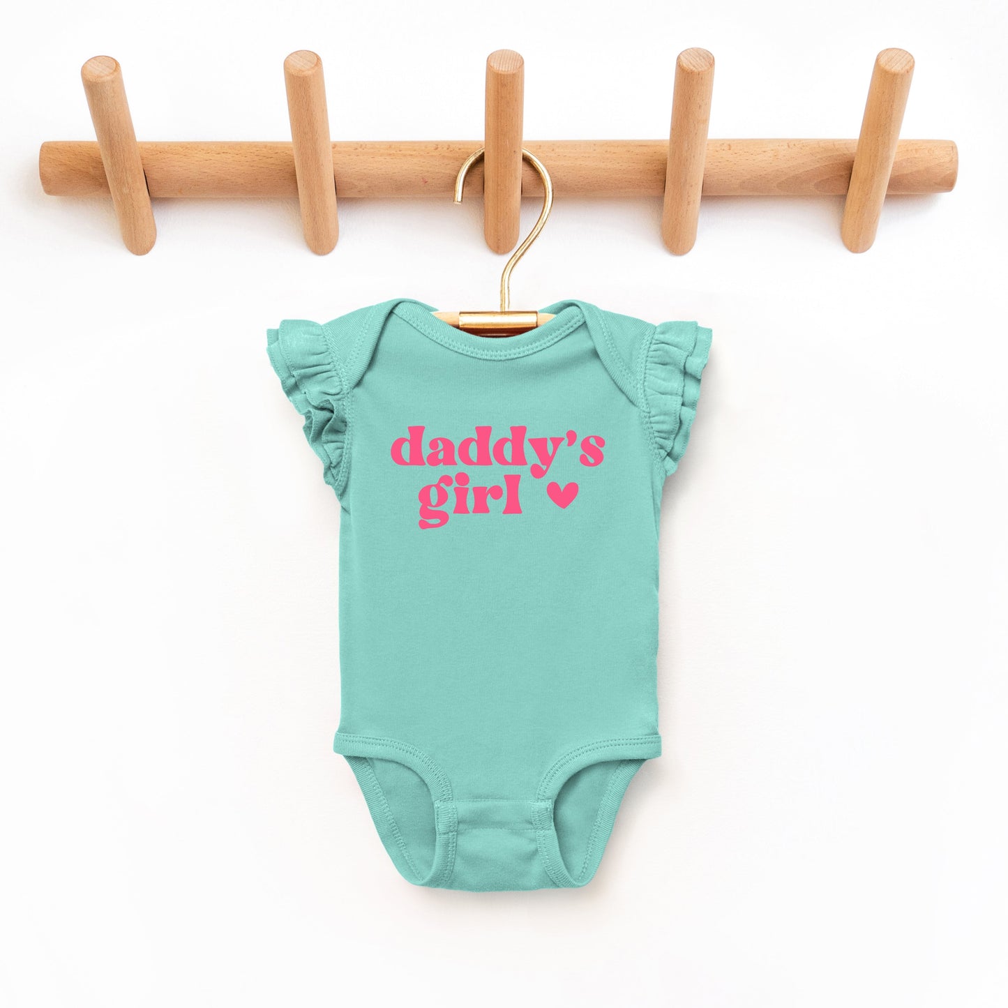 Daddy's Girl Heart | Baby Graphic Flutter Sleeve Bodysuit