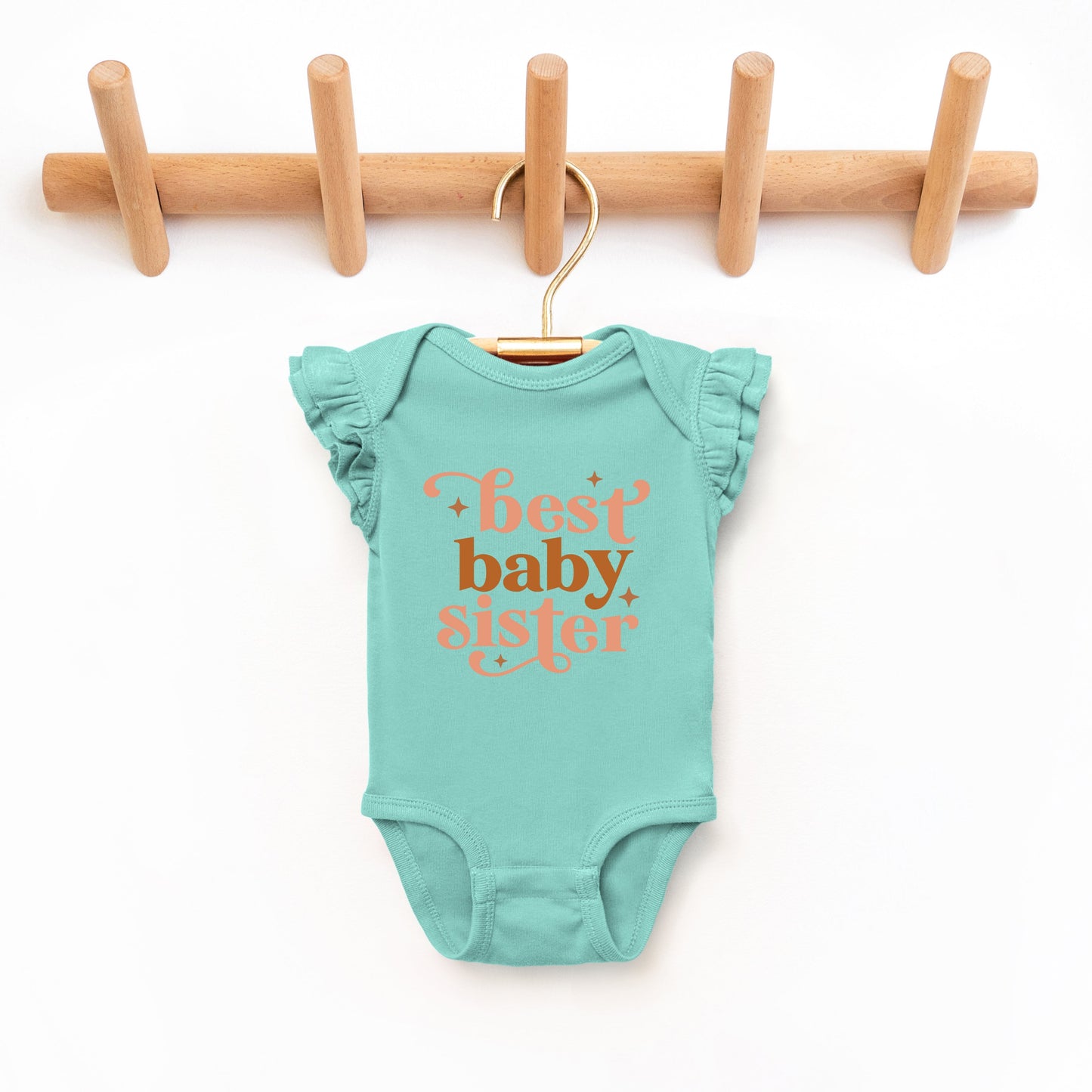 Best Baby Sister | Baby Graphic Flutter Sleeve Bodysuit