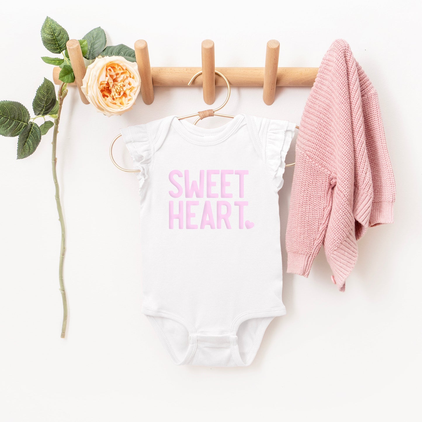 Sweetheart | Baby Graphic Flutter Sleeve Bodysuit
