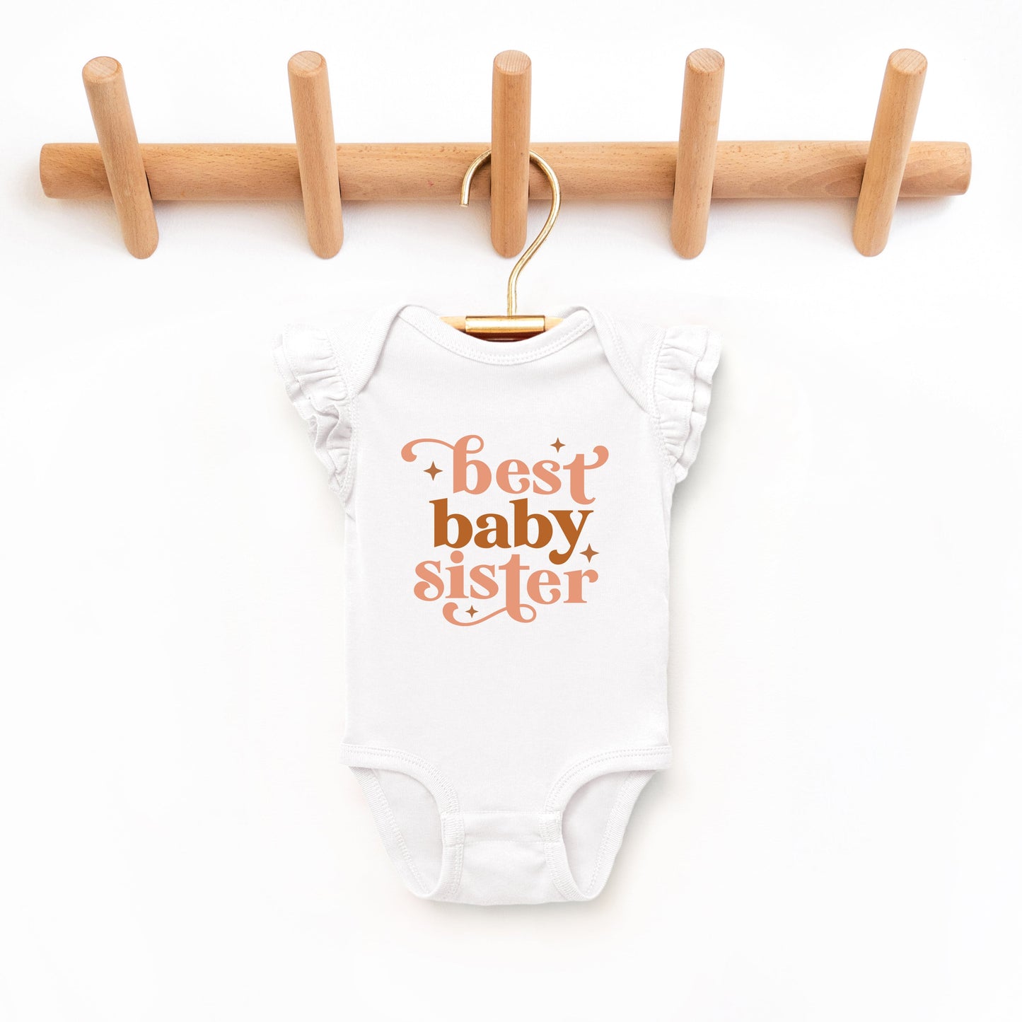 Best Baby Sister | Baby Graphic Flutter Sleeve Bodysuit