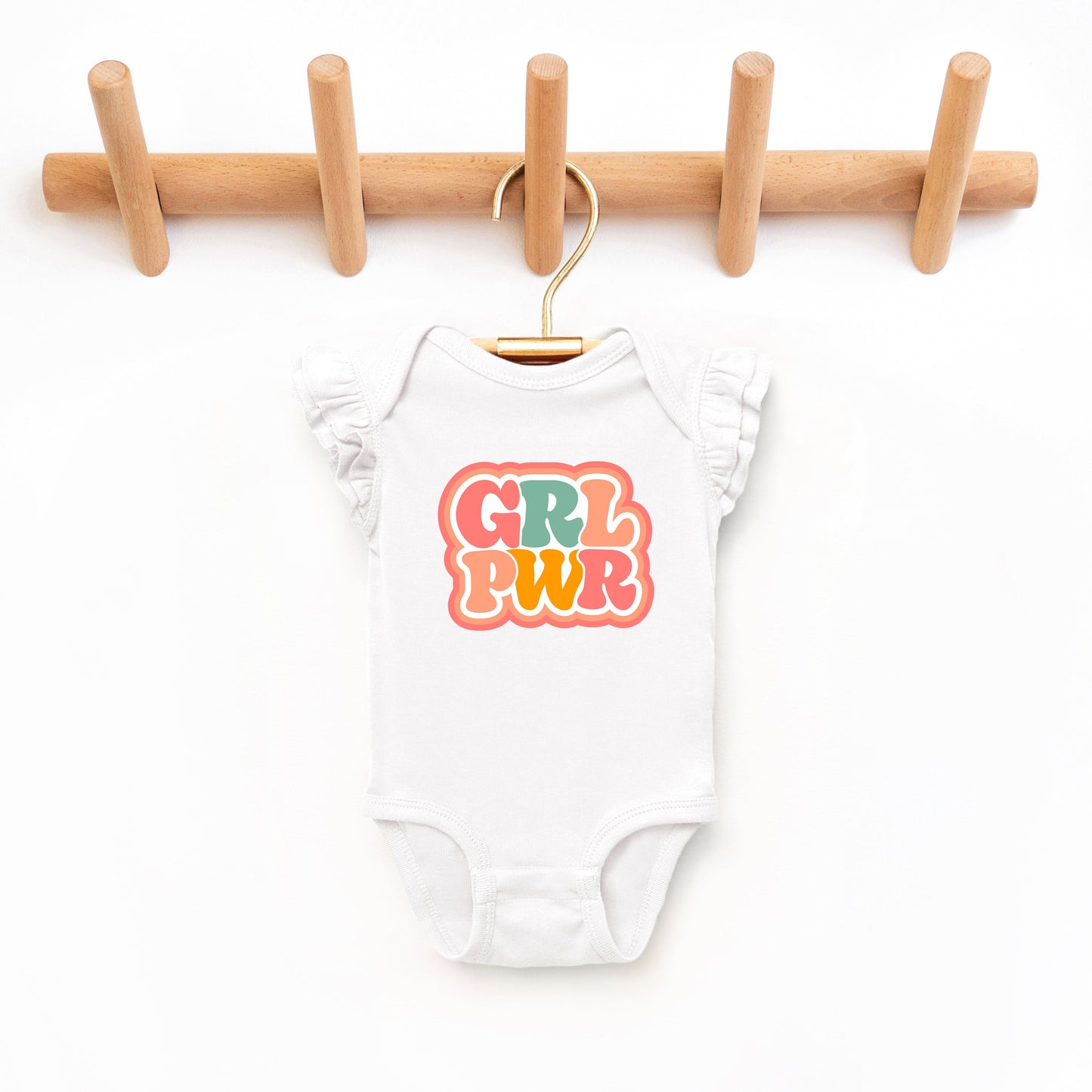 Girl Power Retro | Baby Graphic Flutter Sleeve Bodysuit