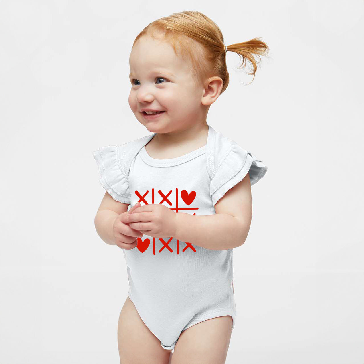 Tic Tac Heart | Baby Graphic Flutter Sleeve Bodysuit