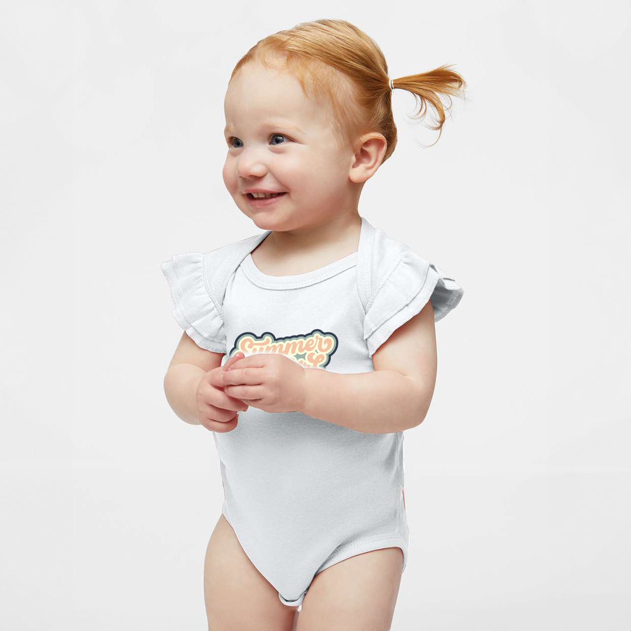Summer Girl Retro | Baby Graphic Flutter Sleeve Bodysuit