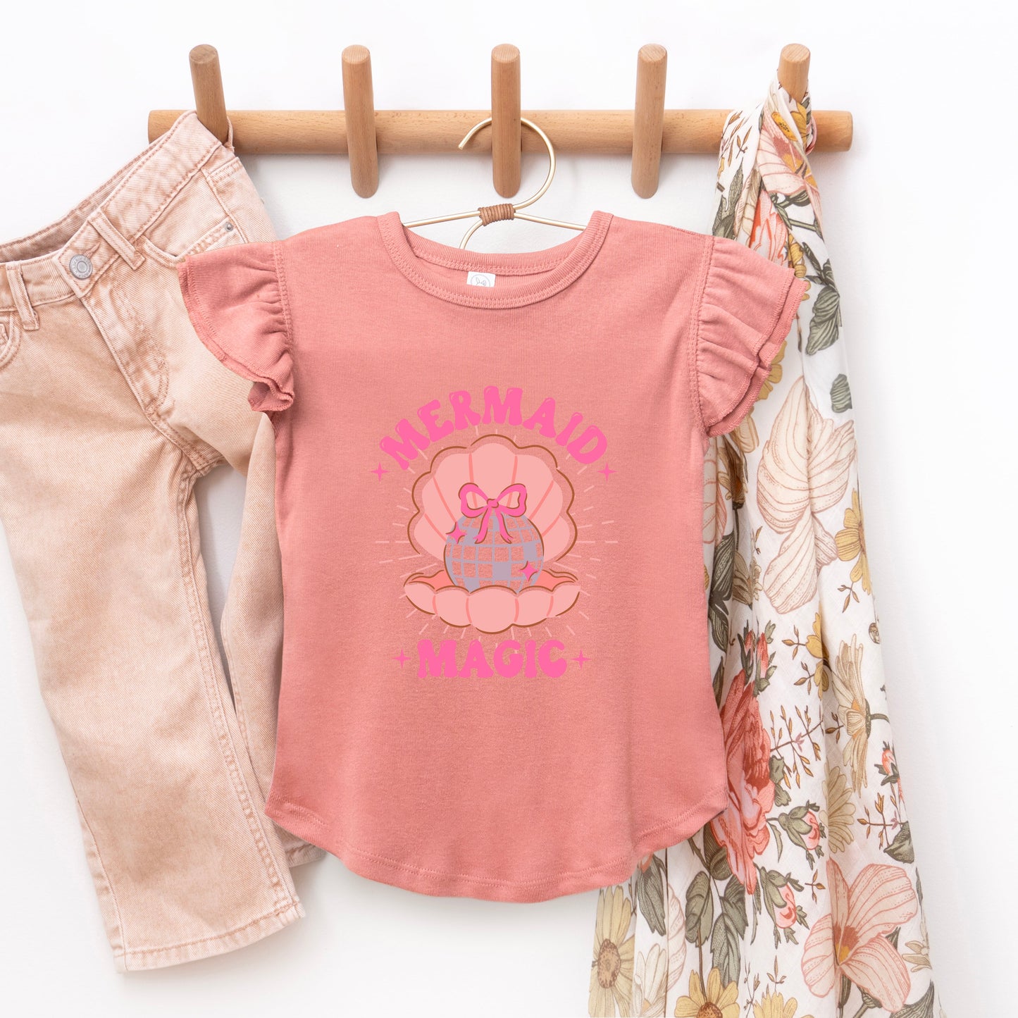 Mermaid Magic | Toddler Graphic Flutter Sleeve Tee