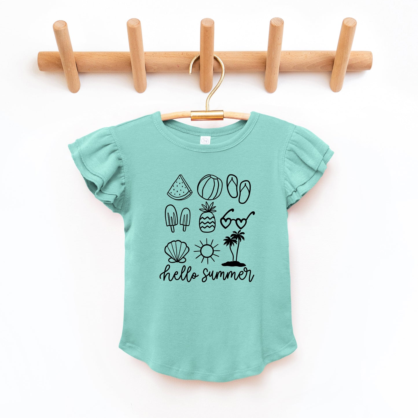 Hello Summer Chart | Toddler Graphic Flutter Sleeve Tee