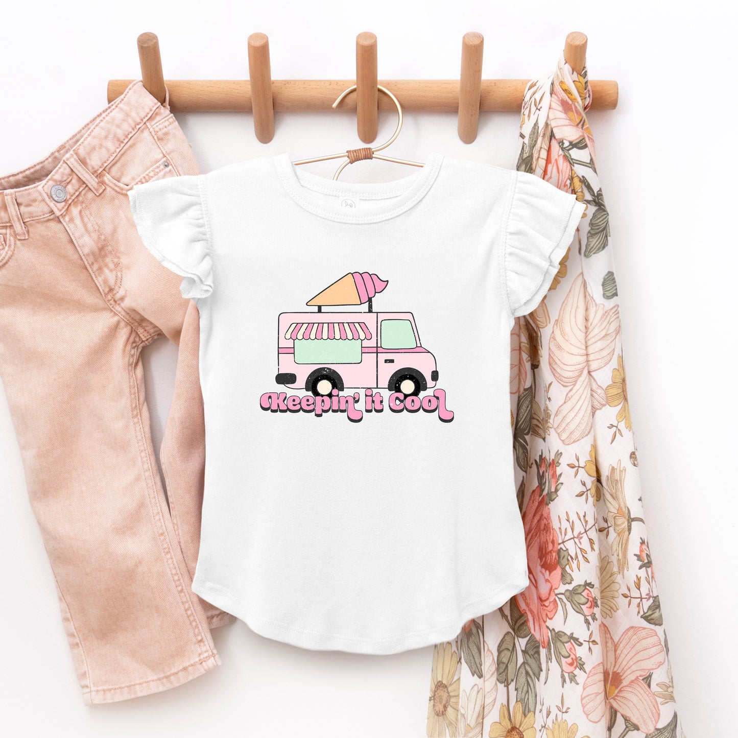 Keepin' It Cool Truck | Toddler Graphic Flutter Sleeve Tee