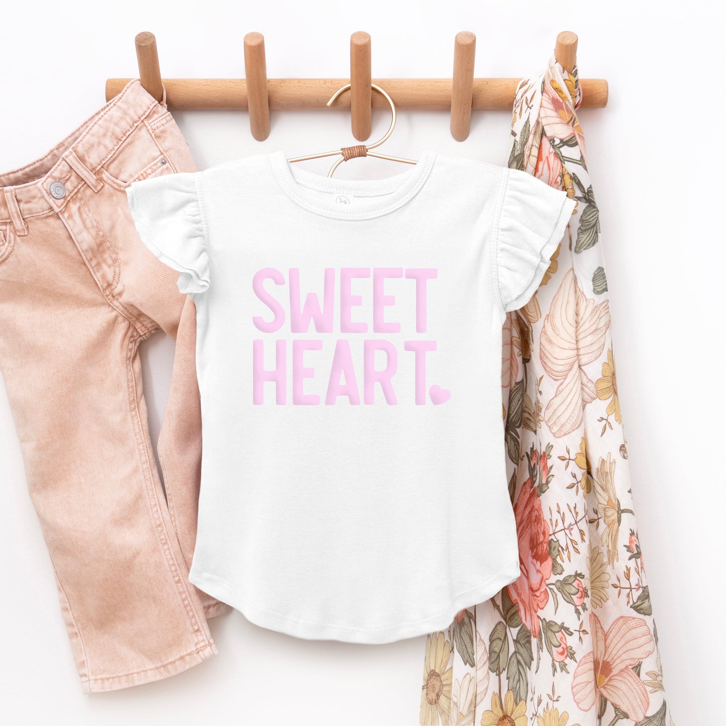 Sweetheart | Toddler Graphic Flutter Sleeve Tee