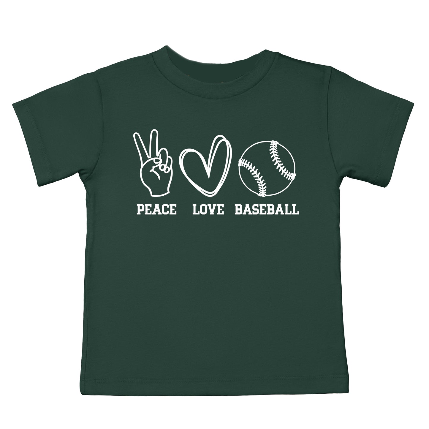 Peace Love Baseball | Youth Short Sleeve Crew Neck
