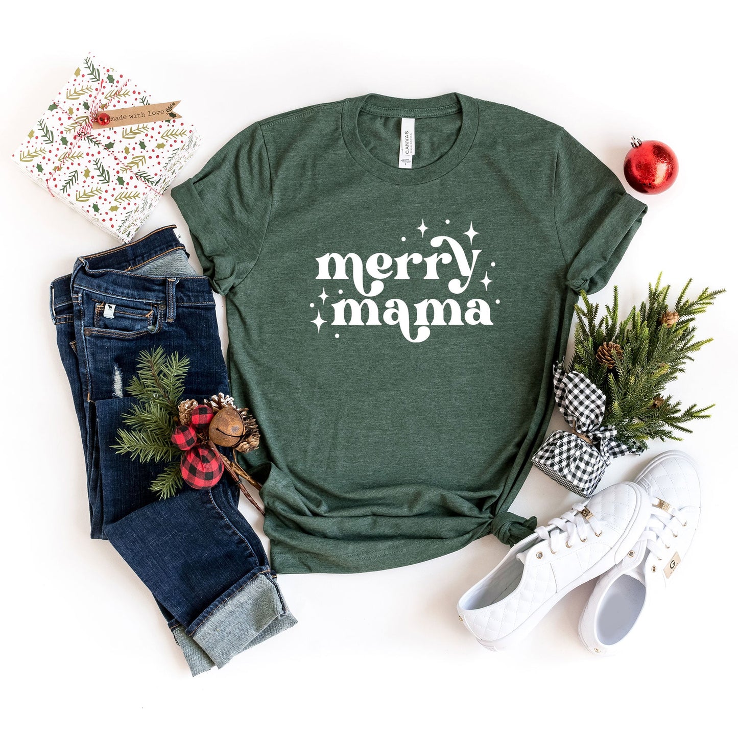 Whimsical Merry Mama | Short Sleeve Graphic Tee