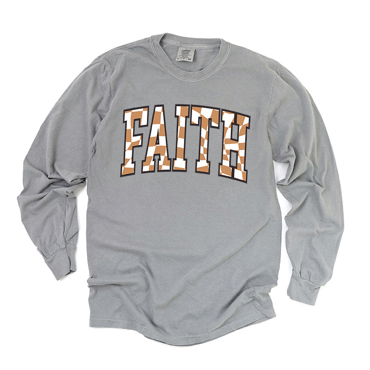 Checkered Faith | Garment Dyed Long Sleeve