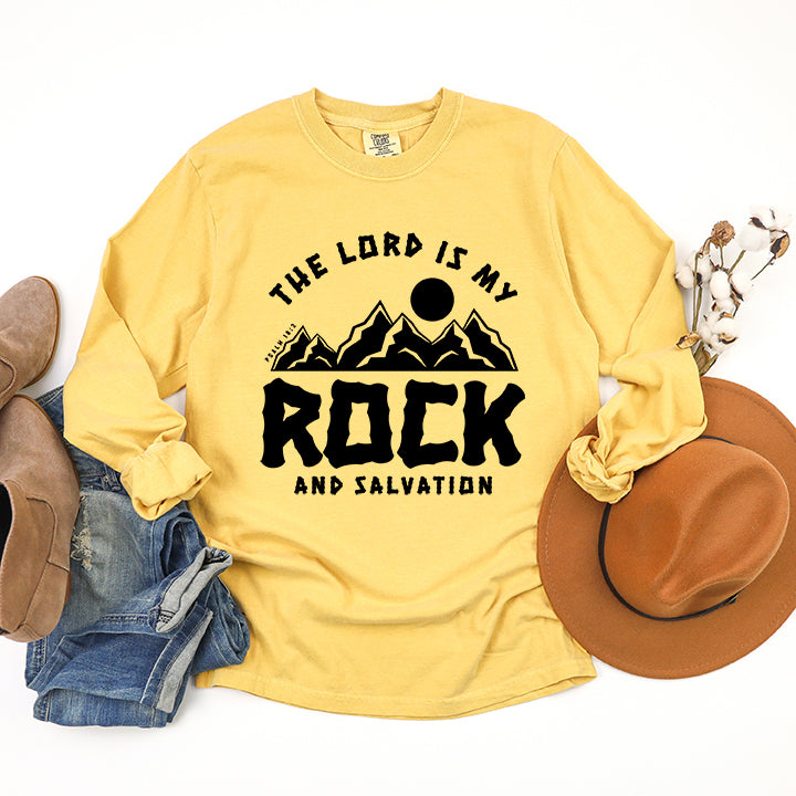 The Lord Is My Rock | Garment Dyed Long Sleeve