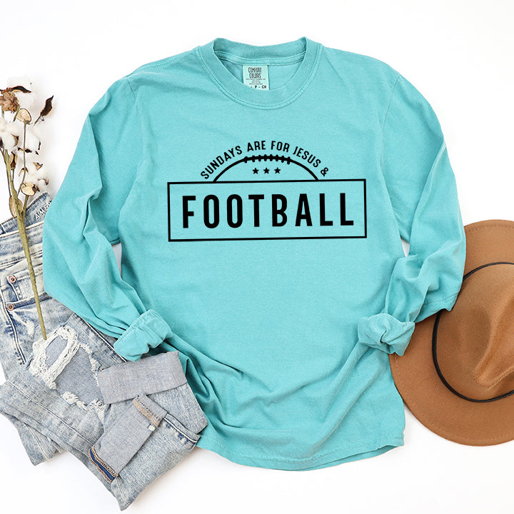 Jesus And Football | Garment Dyed Long Sleeve