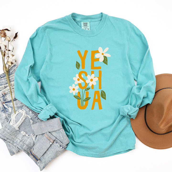 Floral Yeshua | Garment Dyed Long Sleeve